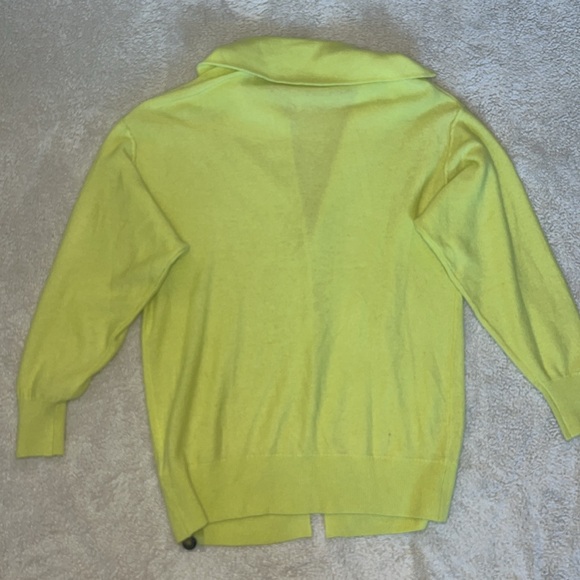 NWOT Free People Cashmere Swim Too Deep Cardigan in Lime Green - Picture 6 of 7